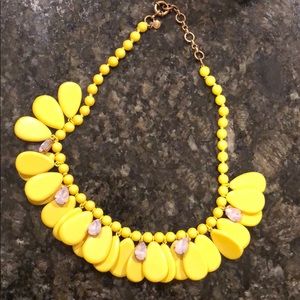 J. Crew Yellow Enamel Teardrop Statement Necklace